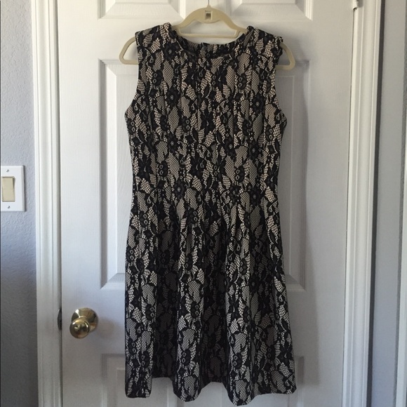 Anthropologie dress HD Paris black tan lace - Picture 2 of 7